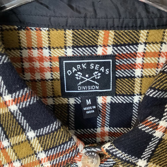 NWT Dark Seas Academy Woven Plaid Flannel Button Up Shirt - Black Combo - M - Picture 6 of 8